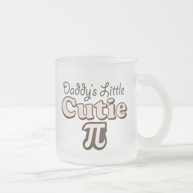 Daddy's Little Cutie Pi Frosted Glass Frosted Glass Coffee Mug (Right)