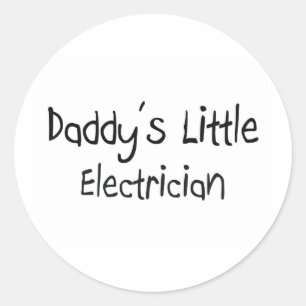 Daddy's Little Electrician Classic Round Sticker