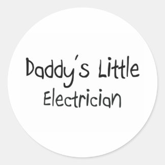 Daddy's Little Electrician Classic Round Sticker