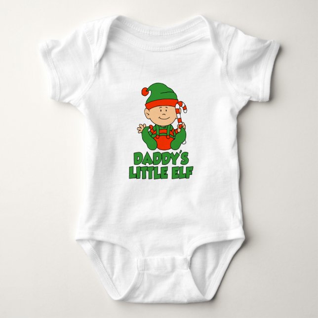 Daddy's Little Elf Baby Bodysuit (Front)