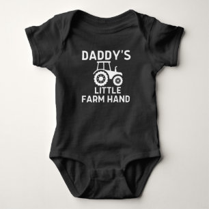 Daddy's Little Farm Hand Funny Tractor Baby Gift B Bodysuit