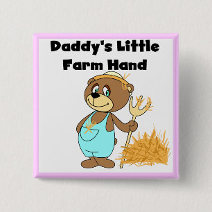 Daddy's Little Farm Hand Tshirts and Gifts 15 Cm Square Badge