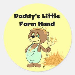 Daddy's Little Farm Hand Tshirts and Gifts Classic Round Sticker