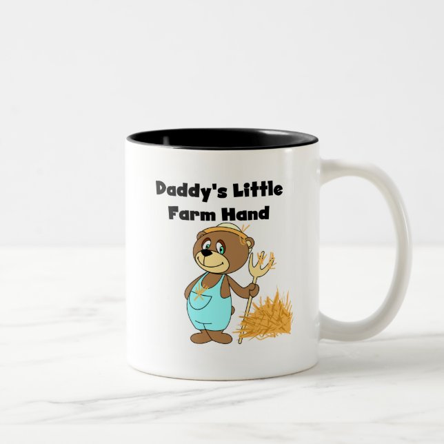 Daddy's Little Farm Hand Tshirts and Gifts Two-Tone Coffee Mug (Right)