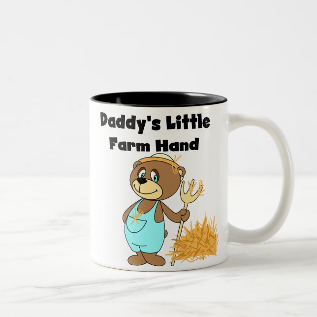 Daddy's Little Farmhand Tshirts and Gifts Two-Tone Coffee Mug (Right)