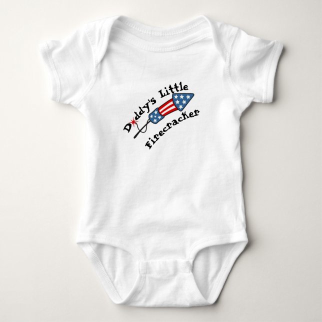 Daddy's Little Firecracker  Baby Bodysuit (Front)