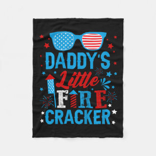 Daddys Little Firecracker Independence Day Firewor Fleece Blanket