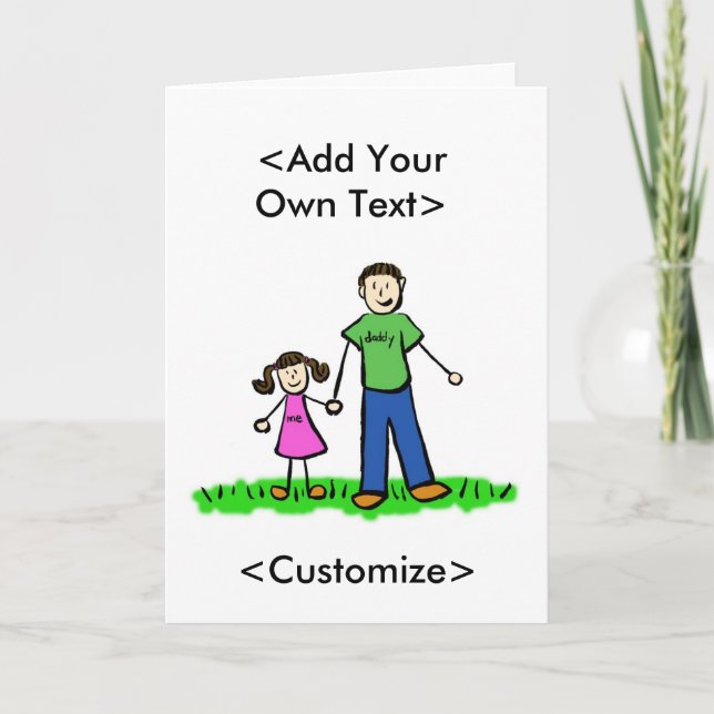 Daddy's Little Girl Custom Family Greeting Cards (Front)