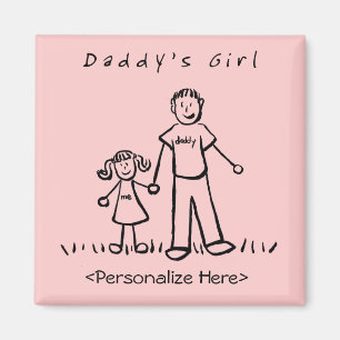 Daddy's Little Girl Custom Family Magnet