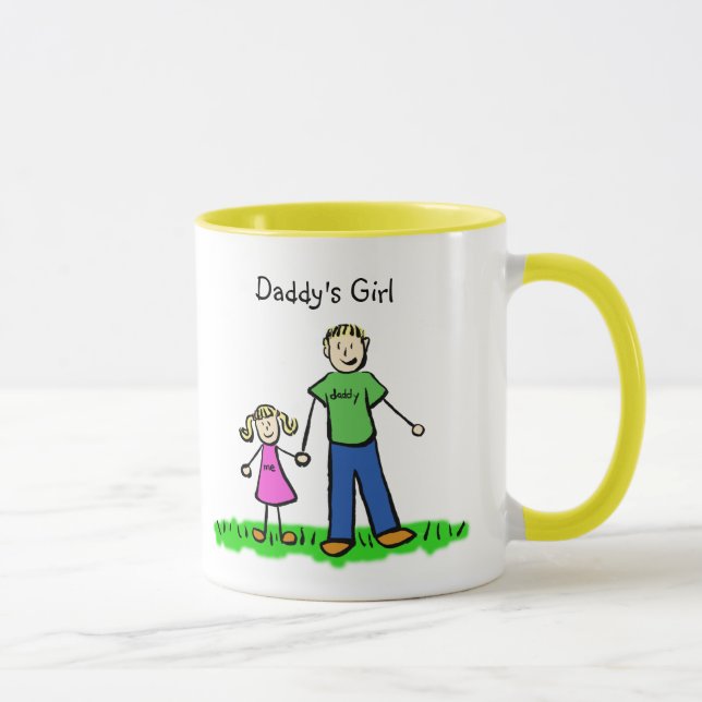 Daddy's Little Girl Drawing Blonde Mug (Customise) (Right)