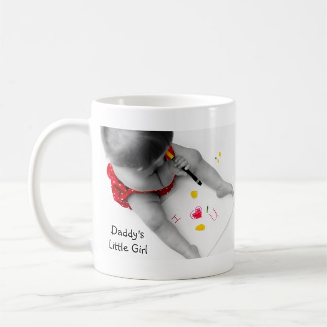 Daddys Little Girl I Love You Dad I Heart U Coffee Mug (Left)