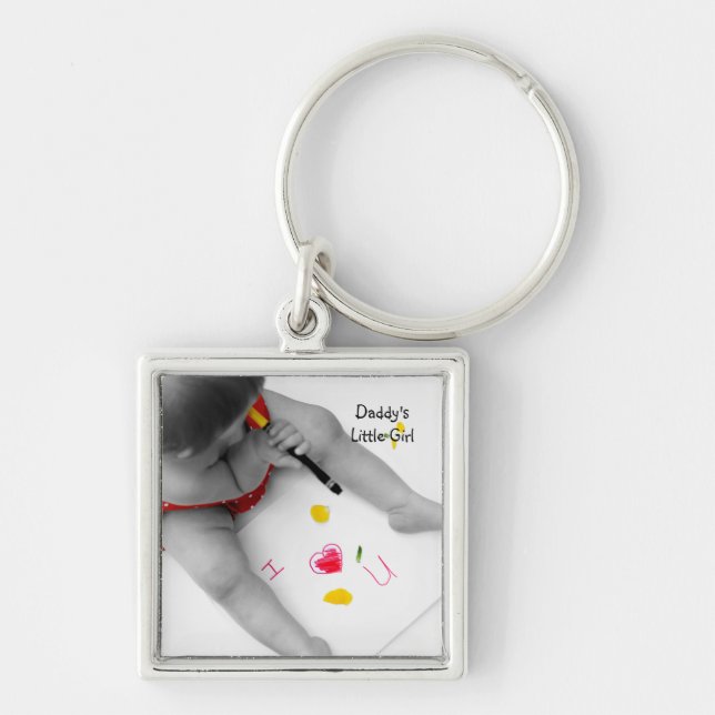 Daddys Little Girl I Love You Dad I Heart U Key Ring (Front)