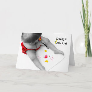Daddy's Little Girl I Love You Dad With Red Heart Card