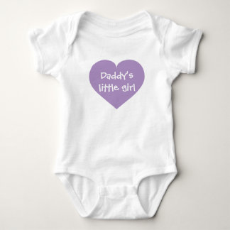Daddy's Little Girl lavender heart Baby Bodysuit