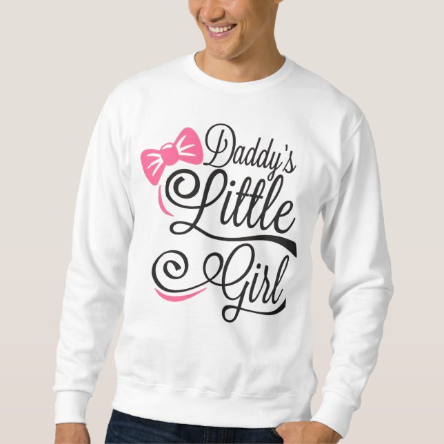 Daddy's Little Girl Pink Bow Script Sweatshirt (Front)