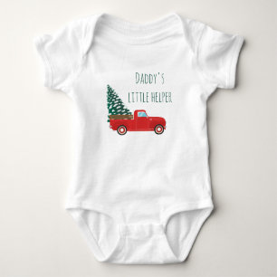 Daddys Little Helper Pickup Truck Christmas Tree Baby Bodysuit