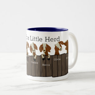 Daddys Little Herd of 7 Goats Two-Tone Coffee Mug