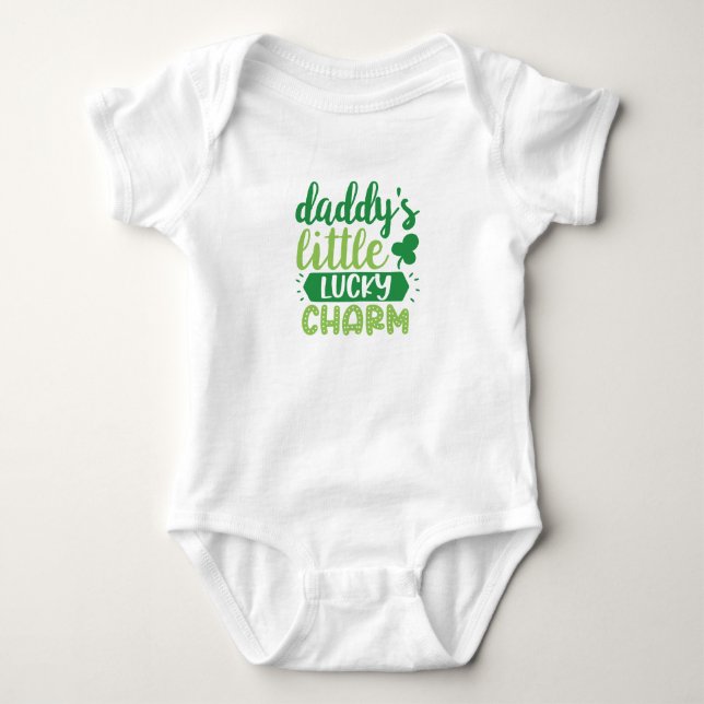 Daddy's Little Lucky Charm Baby Bodysuit  (Front)