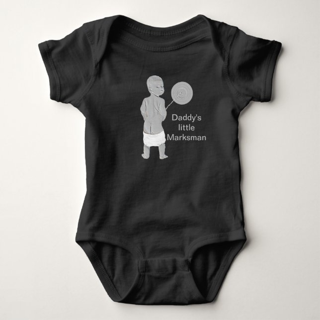 Daddy's little Marksman Baby Bodysuit (Front)