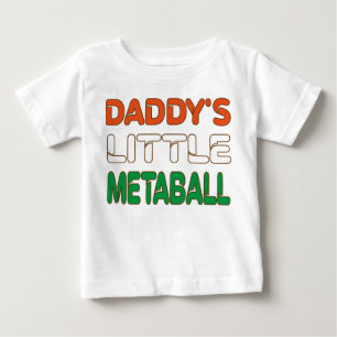Daddy's Little Meatball Funny Italian Dad Joke Baby T-Shirt
