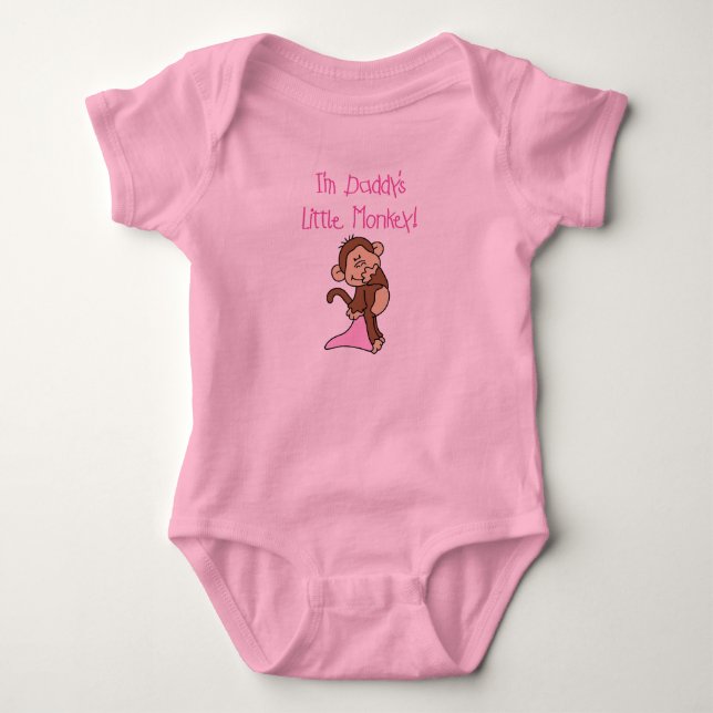 Daddy's Little Monkey Baby Bodysuit (Front)