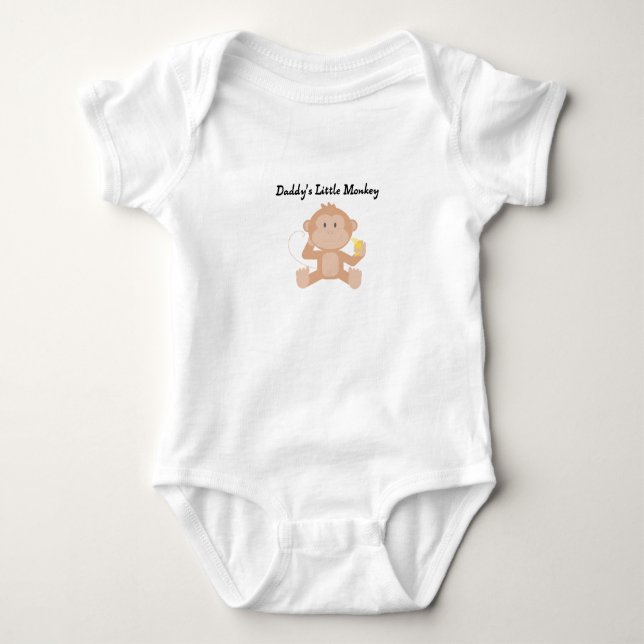 Daddy's little monkey baby bodysuit (Front)