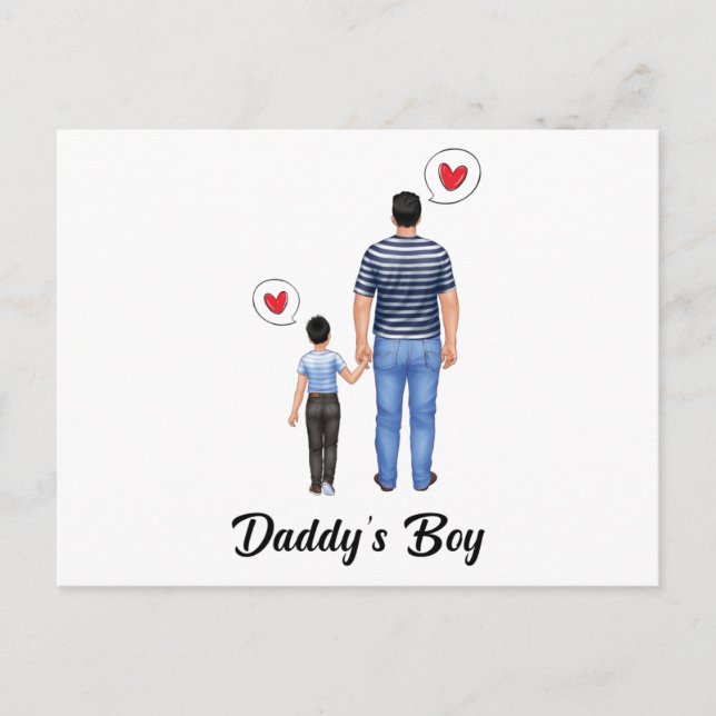 Daddys Little Prince Boy Fathers Day Love Invitation Postcard (Front)