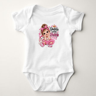 Daddy's Little Princess Cute Baby Girl Bunny Crown Bodysuit
