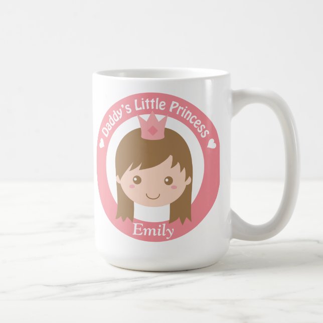 Daddys Little Princess Cute Princess with Tiara Coffee Mug (Right)