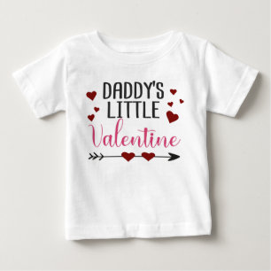 "Daddy's little Valentine" pink hearts and arrow Baby T-Shirt