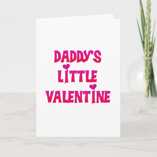 Daddy's Little Valentine Tshirts and Gifts Holiday Card (Front)