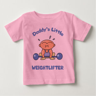 Daddys Little Weightlifter Kids Weightlifting Baby T-Shirt