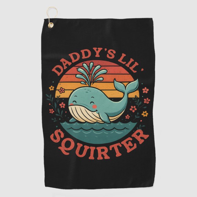 Daddys Little Whale Golf Towel (Front)