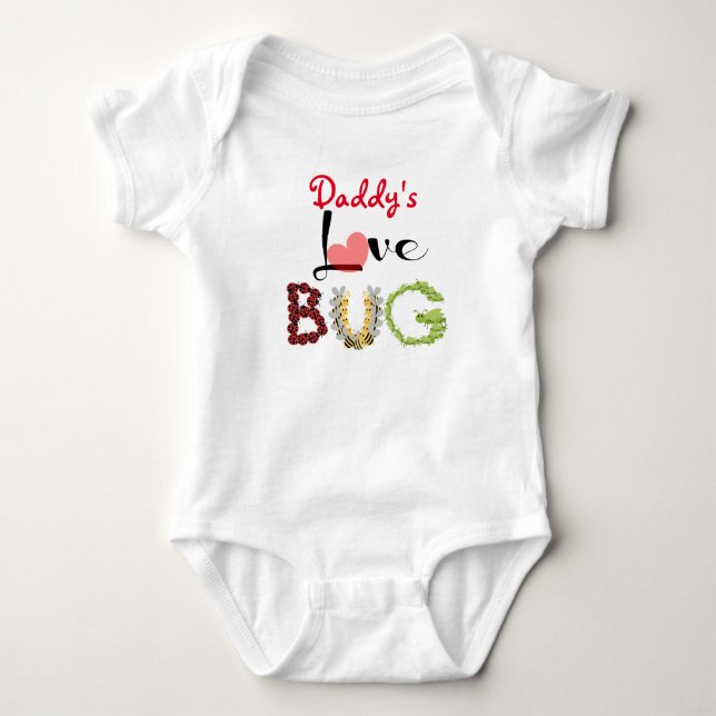 Daddy's Love Bug, Cute & personalised! Baby Bodysuit (Front)