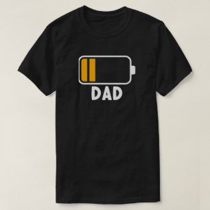 Daddy's Low Battery Men's Black T-Shirt
