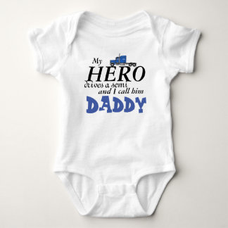 Daddy's My Hero - Truck Driver Baby Bodysuit