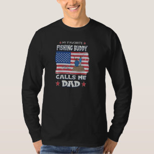 Daddys New Fishing Buddy For Men Papa Fishing Pull T-Shirt
