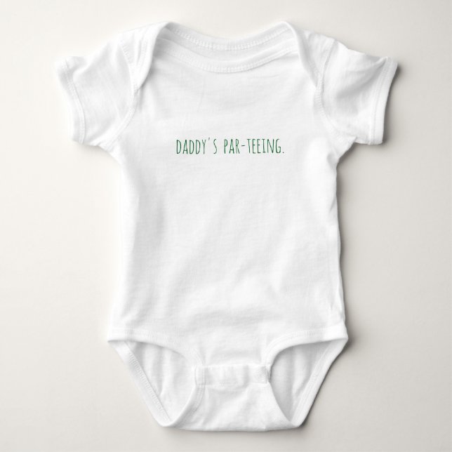 daddys par-teeing golf one piece baby bodysuit (Front)