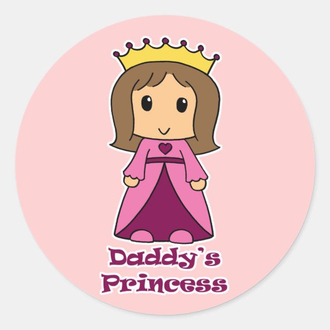 Daddy's Princess Classic Round Sticker (Front)