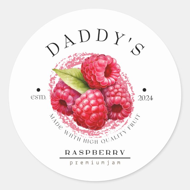 Daddy's Raspberry Jam Sticker (Front)