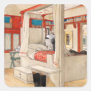 Daddy's Room, 1895 by Carl Larsson Square Sticker