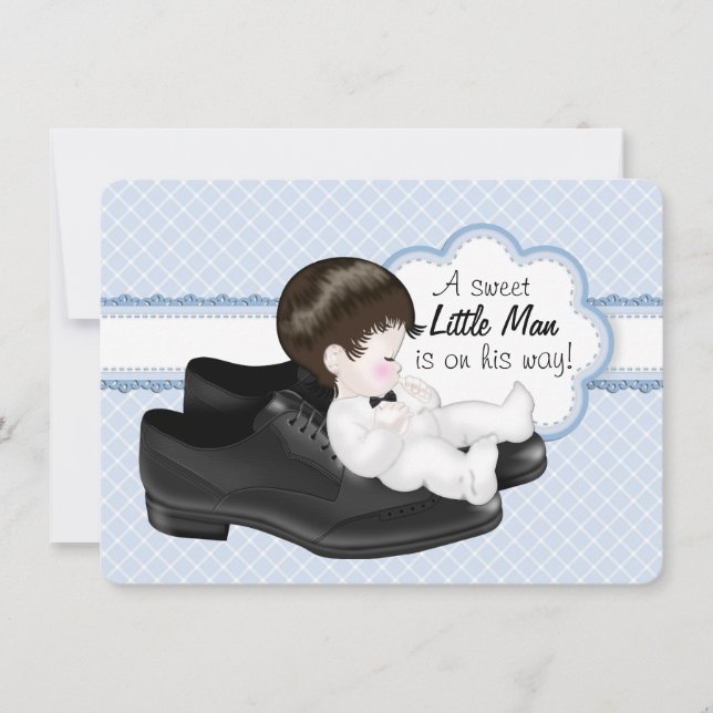 Daddys Shoes Little Man Baby Shower Invitation (Front)