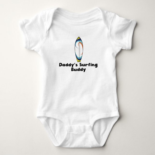 Daddy's Surfing Buddy Baby Bodysuit (Front)