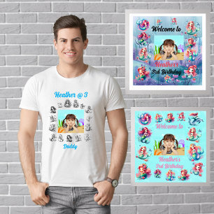 Daddys T shirt for Kids Birthday Mermaids Theme