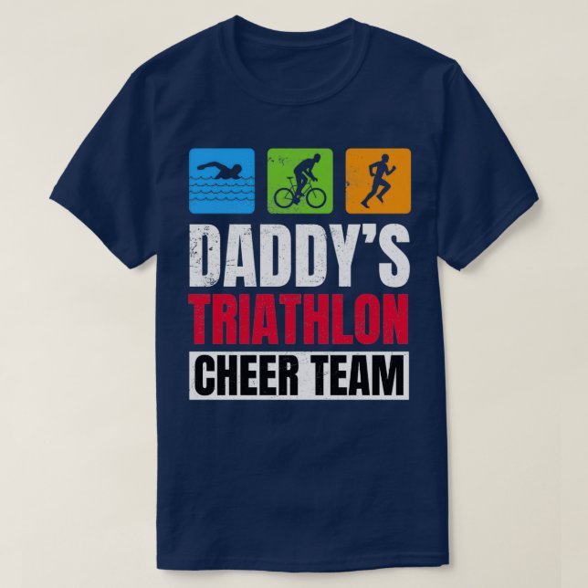 Daddys Triathlon Supporters Family Cheer T-Shirt (Design Front)