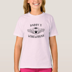 Daddy's Wingwoman Strike Eagle and Wings Girls T-Shirt