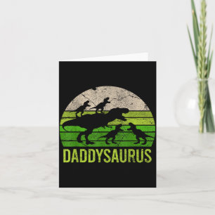 Daddysaurus 4 Four Kids Vintage Christmas Gift Fat Card