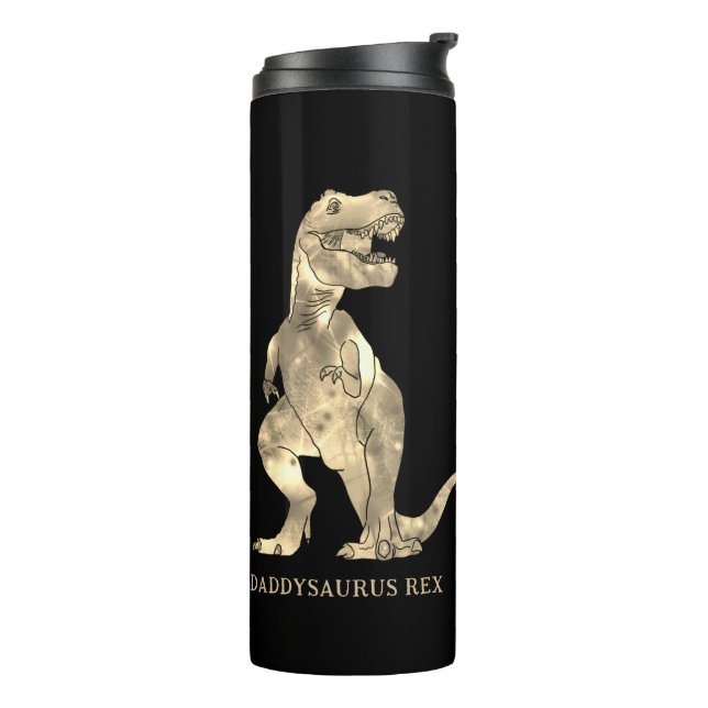 Daddysaurus Dinosaur Dad Quote Thermal Tumbler (Rotated Left)