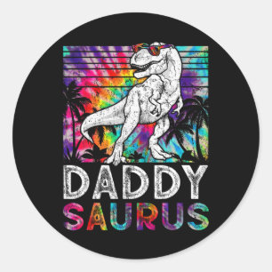 Daddysaurus Dinosaur Daddy Saurus Family Matching Classic Round Sticker