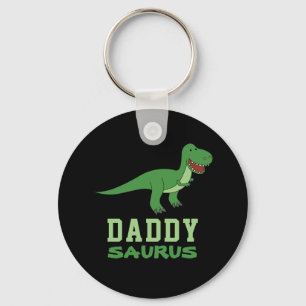 Daddysaurus Dinosaur T-Rex Dino Dad Father's Day Key Ring
